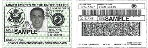 fake retired military id card